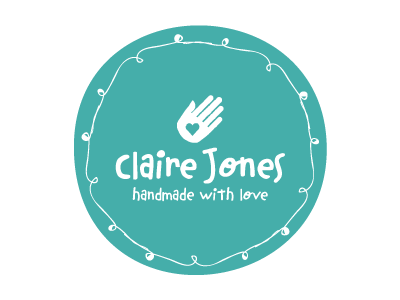Claire Jones Six hand drawn handdrawn handmade logo teal