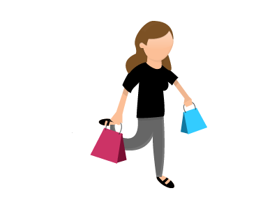 Shopping illustration lady shopping woman