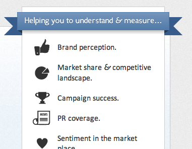 Helping you to understand & measure... banner blue icons
