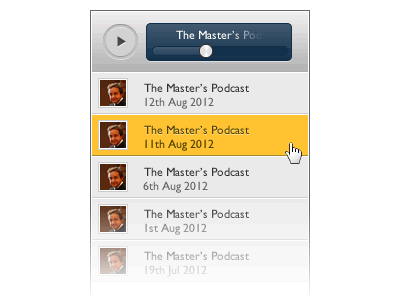 unused media player interface itunes media podcast ui