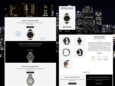 redesign watch Armani armani article page black city homepage landing page redesign concept uidesign ux designer ux ui watch