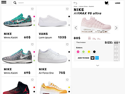 Sneaker Shop color nike redesign shop shopping sneaker sneakers vans