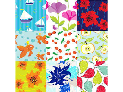 Summer Seamless Patterns design graphic design illustration paper print seamless pattern summer textile design ukraine ukrainian artist