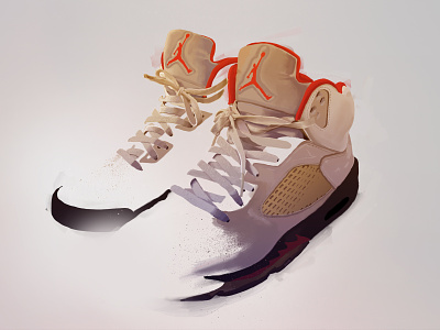 Air Jordan V air jordan basketball digital painting digitalart illustration jordan nike nike air sneaker