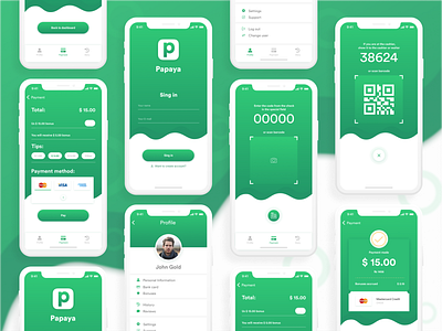 UX/UI Design - Mobile App "Papaya" android app app branding branding design flat icon ios logo mobile app design pay ui ui ux uiuxdesign ux vector web design website дизайн