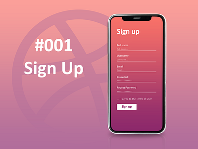 Daily UI #001 - Sign Up 001 dailyui 001 shots sign up