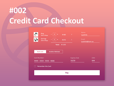 Credit Card Checkout 002 credit card checkout dailyui 002 shots