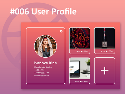 Daily UI #006 - User Profile 006 daily ui daily ui 006 shots user profile