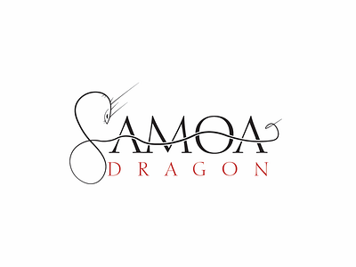 Samoa dragon black design illustrated illustration logo mockup red t shirt t shirt design