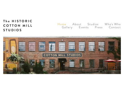 Historic Cotton Mill Studios Website asheville nc photography web design website