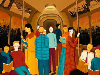 Multitudes: Train. Series of Illustrations