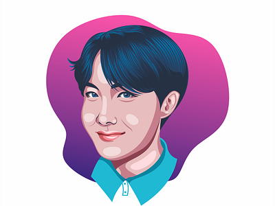 BTS J-Hope Fanart art avatar cartoon cartoon design design illustration photo photoshop vector vector artwork