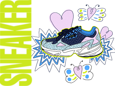 Adidas Sneaker adidas color design doodle heart illustration illustrator maggiewitherow sneaker illustration sneakers