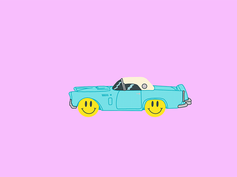dream car animated gif animation car design doodle dream fun illustration maggiewitherow smiley face