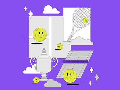 US Open design illustration illustrator maggiewitherow tennis usopen