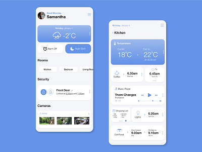 Daily Ui Challenge 021 - Home Monitoring app automation challenge daily daily ui dailyui design home home app home automation home monitoring home monitoring dashboard mobile ui