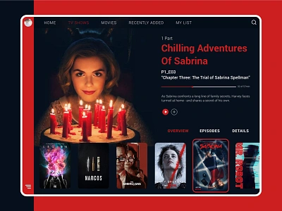 Daily Ui Challenge 025 - TV App app challenge daily daily ui dailyui day25 design netflix sabrina tv tv app tv show ui