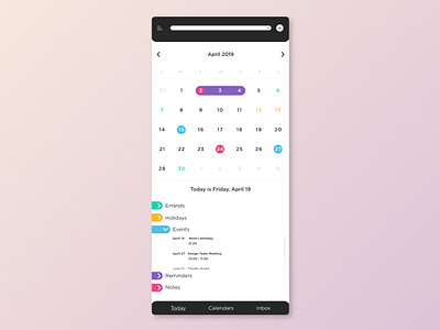 Daily UI Challenge 038 - Calendar