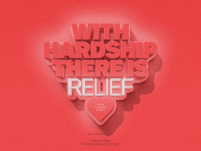 Instant 3D Text - With Hardship There Is Relief 3d text creative market easy layer styles photoshop typography