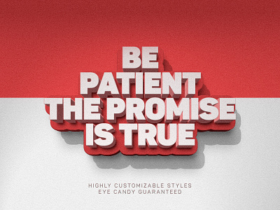 Instant 3D Text - Be Patient The Promise Is True 3d text creative market easy layer styles photoshop print typography art