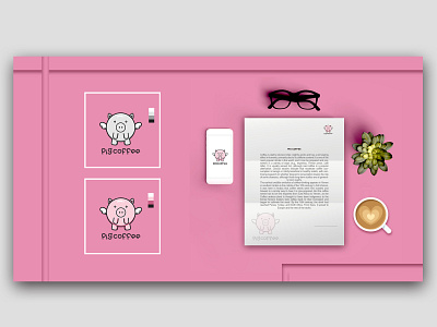 Flying pig Coffee 猪猪咖啡厅 app branding design flat graphic deisgn identity illustration logo photoshop typography