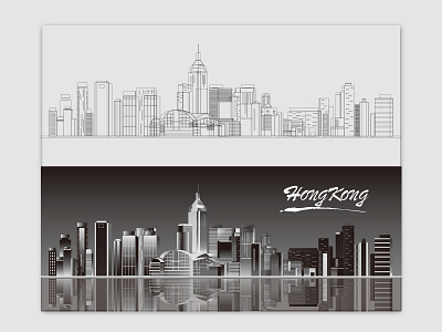 Hongkong branding design draw flat graphic graphic deisgn illustration