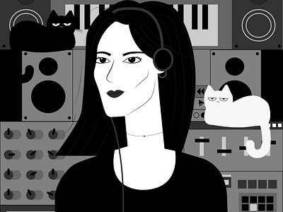 amelie lens amelielens cat design dj illustration