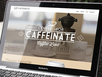 Caffeinate OnePage Website clean flat mockup onepage psd website