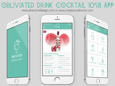 Obliviated Cocktail Drink Preview 01 app application cocktail design drink flat ios8 psd recipe ui ux