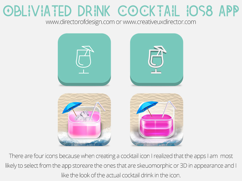 Obliviated Cocktail Drink Preview 02 icons skeuomorphic 3d recipe design ios8 psd application flat app drink cocktail
