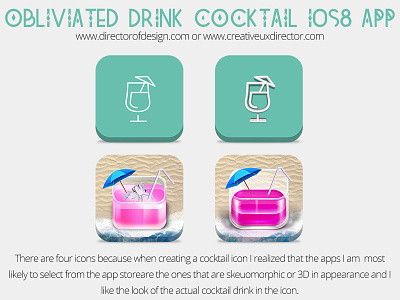 Obliviated Cocktail Drink Preview 02 3d app application cocktail design drink flat icons ios8 psd recipe skeuomorphic