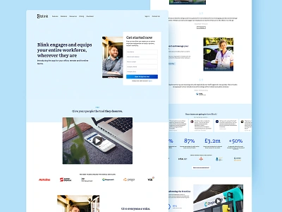 Blink Landing Page app clean creative home homepage landing page layout minimal typography ui ui design webdesign website