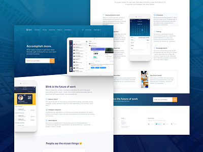 Landing Page - Blink branding identity interface landing page marketing security simplicity ui usability user experience design ux website