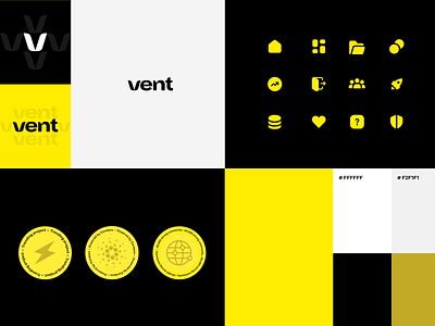 Vent – Visual Identity badge bazen agency brand design branding color palette crowdfunding crowdfunding platform cryptocurrency defi design system fintech icons sidebar typeface typography uiux vent visual identity
