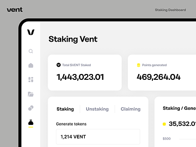 Vent App – Staking Dashboard