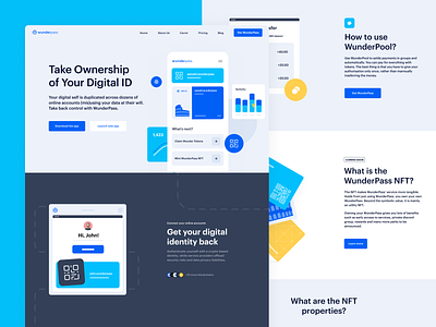 WunderPass – Landing Page authentication bazen agency blockchain crypto crypto landing page crypto wallet crypto website cryptocurrency data trading defi fintech identity layer landing page design nft saas transaction ui ux wunderpass