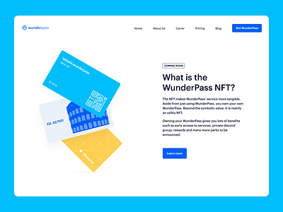 WunderPass – NFT bazen agency blockchain crypto crypto landing page crypto platform cryptocurrency data control data trading defi identity layer landing page design nft privacy saas transaction ui ux visual identity wunderpass