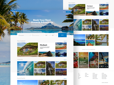 Jasons Travel Website airbnb australia blue booking design exotic fly holiday landing page newzealand ticket tourism travel ui web website