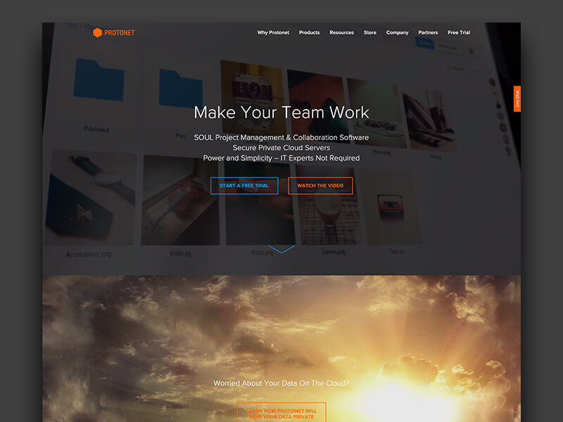 Protonet Website redesign savage homepage landingpage photoshop website