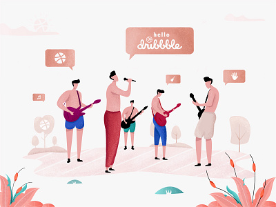 hello Dribbble 插图 设计