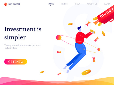 Home page illustration of financial webpage ui web design 插图