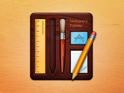 StationeryPalette icon brush case icon pencil ruler stationery