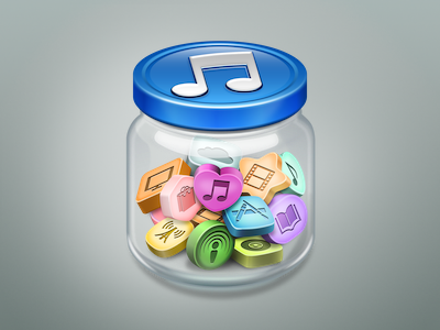 iTunes replacement icon candy glass icon itunes jar