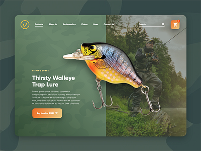 Hook Lures Concept - One Hour Design Challenge branding concept concept art ecommerce fishing hero image hook agency outdoors uidesign ux web design web design agency website