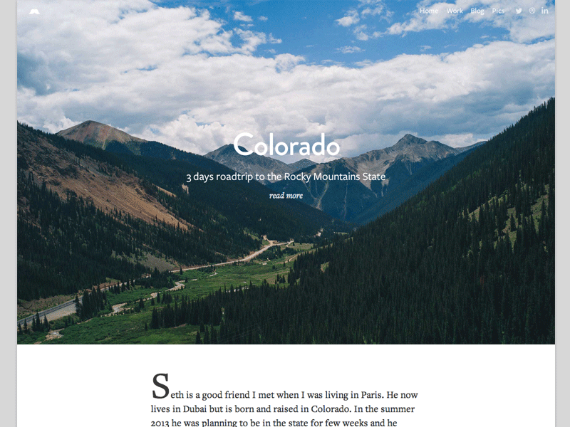 Colorado Photo Story css html images js personal photo photography responsive story ui website