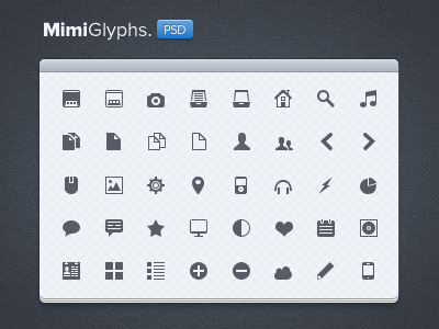 Mimi Glyphs free psd file 16px free glyph icon icons psd small