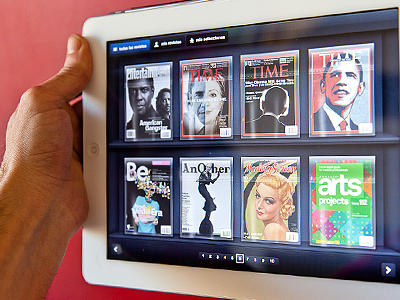 Kiosque Small cover dark ios ipad magazine shelf shelves ui