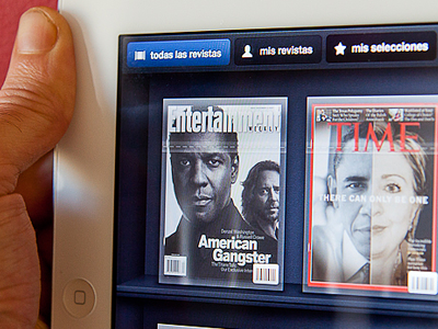 Kiosque 2 cover dark ios ipad magazine shelf shelves ui