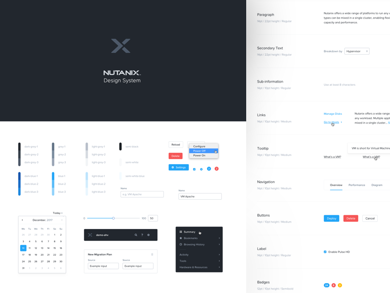 Nutanix Design System instances components set library ui system