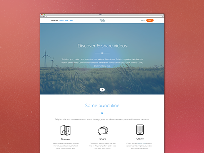 Telly About Pages clean design flat flexible responsive telly video web white